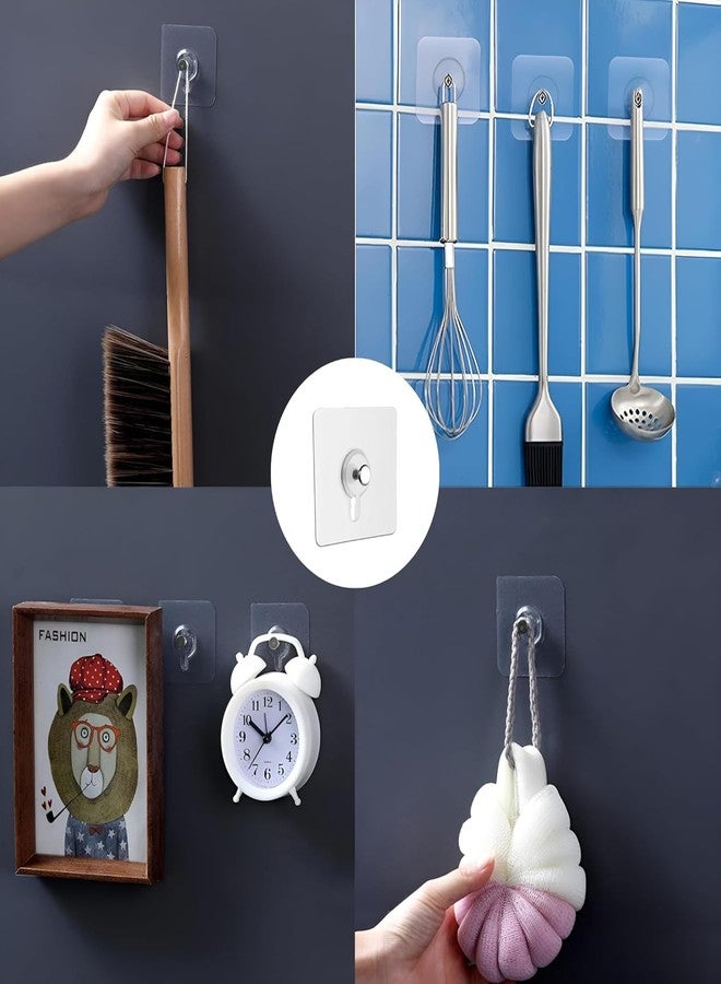 Flixify خطافات FLIXIFY المصنوعة من الفولاذ المقاوم للصدأ ذاتية اللصق شديدة التحمل، 10 قطع، شفافة، مقاومة للماء والزيوت، مناسبة للمطبخ والحمام وباب الدش، خطافات خارجية متعددة الاستخدامات (عبوة من 10 خطافات) - Image 5